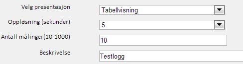 Her er det ingen tidsangivelse, da loggen starter ved bestilling: Denne loggen blir ikke lagret, og er kun tilgjengelig som en aktiv visning. Om man navigerer bort fra bildet så vil loggen avsluttes.