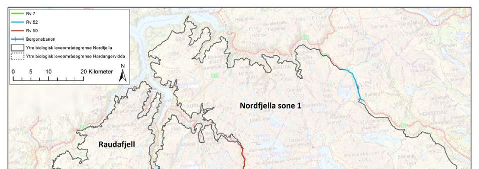 Påvist i sone 1 Grenser mot tamreinområder I nord og mot det