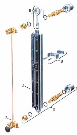 Utstyr for nivåmåling Level gauges Sticla de nivel 278 B Dimensjoner L = 360-2220mm Beskrivelse Nivåglass med selvlukkende ventil oppe og nede. Anvendelsesområde Olje og vann.