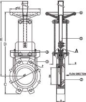 98 Skyvespjeldventil, Zubi type 200 med ratt Knife gate valve, Zubi type 200 hand wheel Valvula cutit cu sertar tip Zubi 200, cu actionare manuala cu roata Dimensjoner DN 50 - DN 600 Trykklasse PN 0