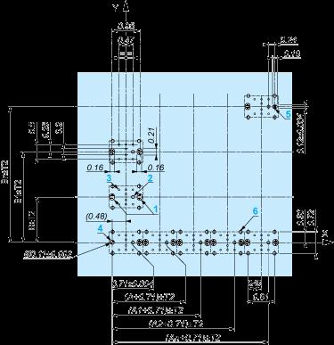 A: 1.18 in. min. B: 1.57 in. min. General Tolerances of the Panel and Printed Circuit Board The cumulative tolerance must not exceed 0.3 mm / 0.012 in.: T1 + T2 = 0.3 mm max.