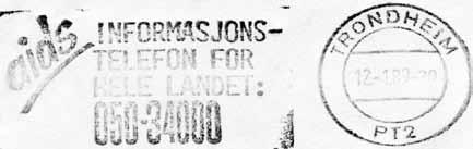 Stempel nr. PT-M1-7 Type: MhT22-H Utsendt:?? TUSENÅRS-JUBILÉET I TRONDHEIM 1997 Registrert brukt i 3 perioder: fra 21.03.96 IWR til 23.05.96 TK fra 15.06.96 TEL til 10.09.96 IWR fra 18.03.97 IWR til 15.