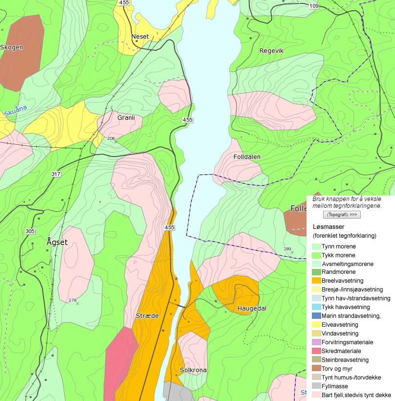 3 Figur 2: Kvartærgeologisk oversikt (Kilde: www.ngu.no) 4.