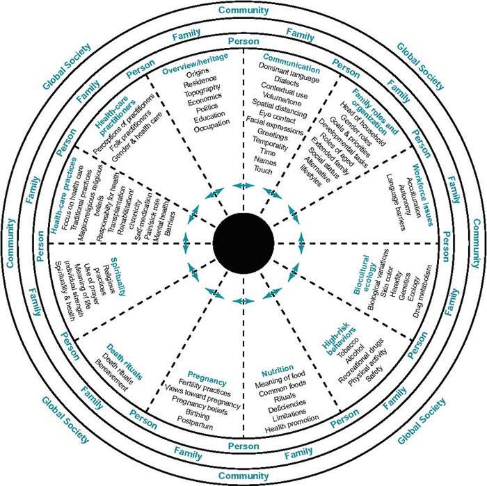 Et annet modell for kulturell kompetanse er laget av Purnell. Figur 2. The Purnell Model for Cultural Competence. Purnell (2013, s.