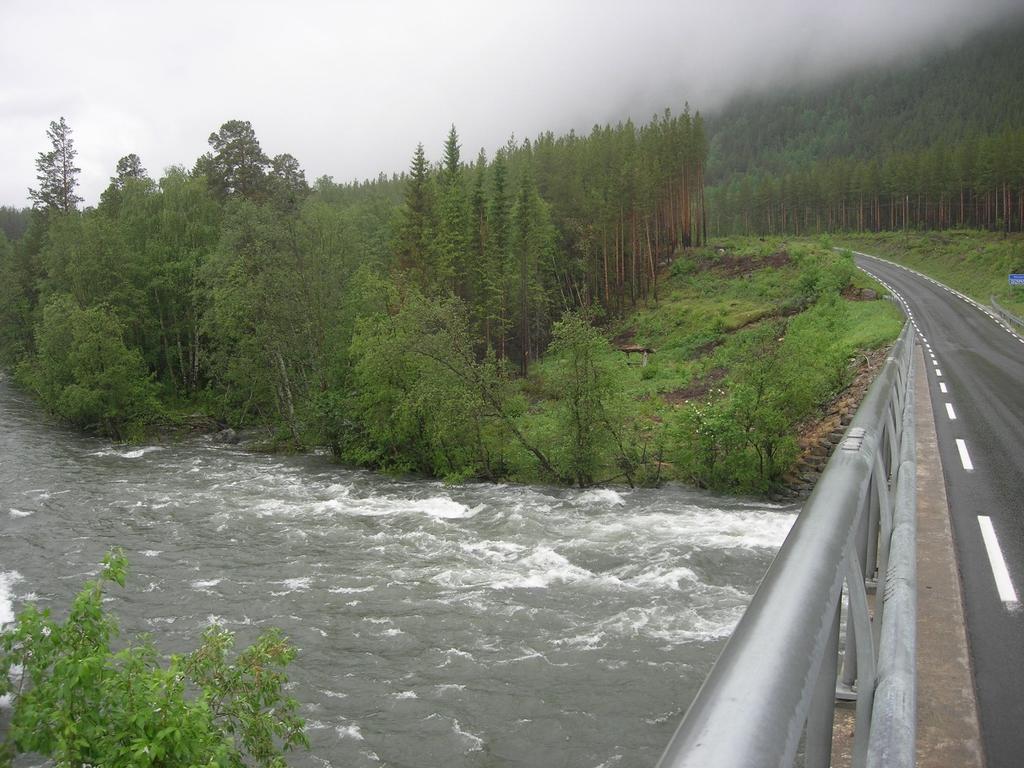 5 Vannstandshøyder og hastigheter Punkt 9 (Storjord) For å finne vannhøyden er det satt opp en hydraulisk modell for elva ved Storjord.
