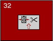 Terminal maskinfunksjoner Svinge inn/ut knivgruppene For å velge mellom de forskjellige funksjonene på knivgruppekoblingen velg,,, eller på siden på skjermen. Symbolet endrer seg.
