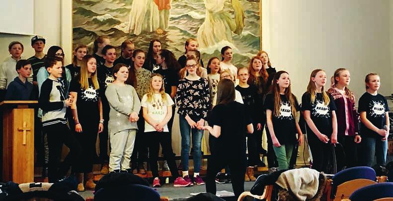 Krasp nord sang på Vigra bedehus under øvingshelgen i mars. FOTO: ANDREAS BAKKE ELSKET FOR DEN JEG ER Krasp har, og har hatt en stor plass i ungarbeidet i nordvest.