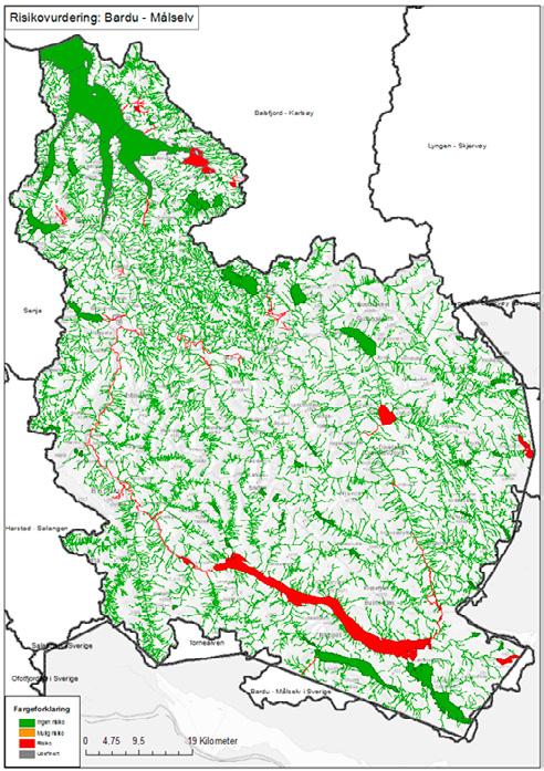 Vannområde Bardu-Målselv Risikovurdering Ingen risiko Mulig risiko I risiko Udefinert Figur 3.