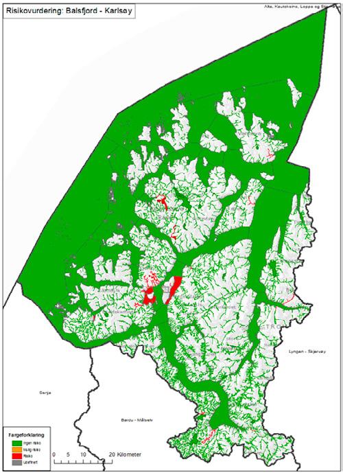 Vannområde Balsfjord-Karlsøy Risikovurdering Ingen risiko Mulig risiko I risiko Udefinert Figur 3.