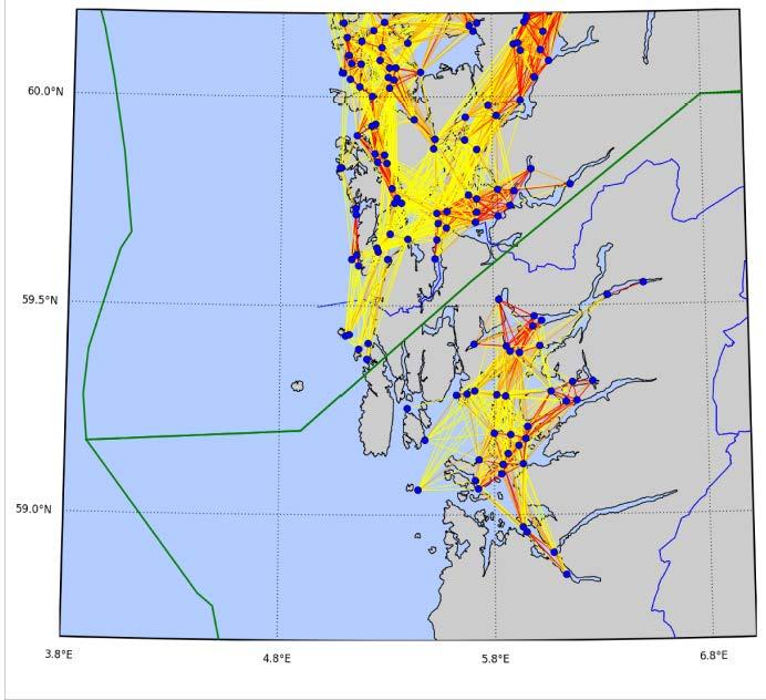 Produksjonsområder grunnlag for regional bærekraftsvurdering Smittsomme lakselus/m 2 - Lus fra alle anlegg