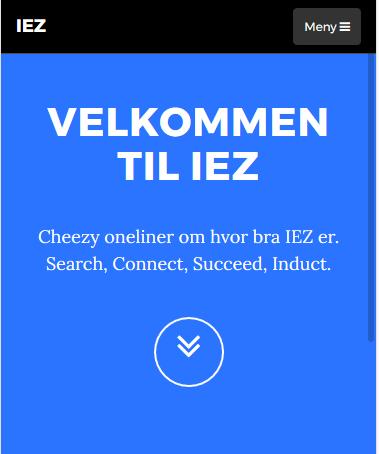 Når denne siden vises på en mobiltelefon blir tittelen på siden og de to knappene øverst for mye og det ser rotete ut. I stedet brukes forkortelsen IEZ og menyen blir til en nedfallsmeny.
