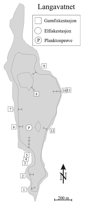 METODER Innsjøen ble garnfisket 7. - 8.