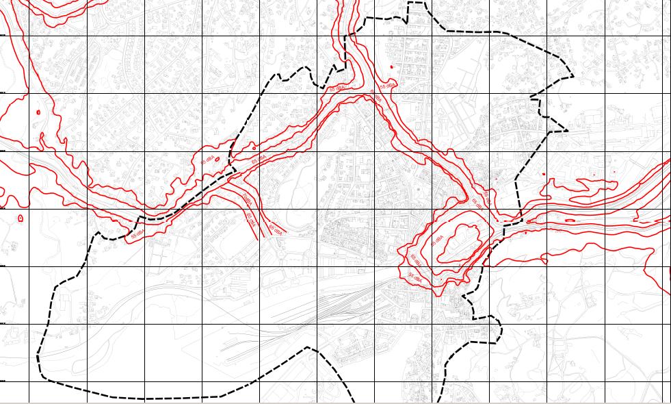 Støysonene er i henhold til Miljøverndepartementets Retningslinje for behandling av støy i arealplanlegging (T-1442).
