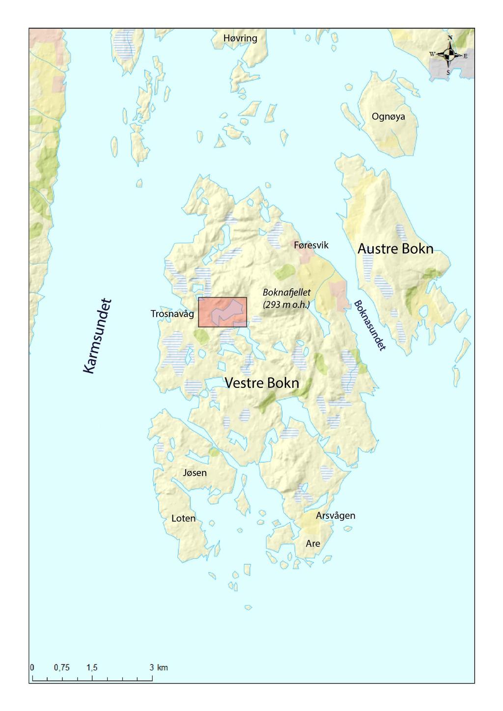 Kapittel 1 - Introduksjon Figur 1.2: Austre og Vestre Bokn utgjør tilsammen en del av Bokn kommune som ligger i den ytre delen av Boknafjorden.