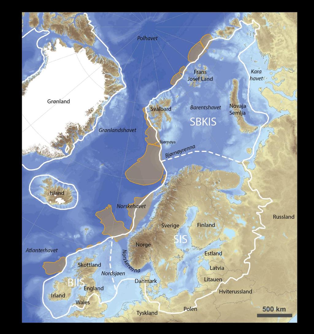 Kapittel 2 Geologisk rammeverk det eurasiske isdekket (Hughes et al., 2016) (Figur 2.7). Sejrup et al.