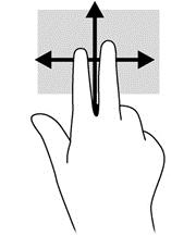 Plasser to fingrer på skjermen og dra dem med en bevegelse opp, ned, til venstre eller til høyre.