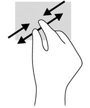 Rotere (kun på enkelte modeller) Ved hjelp av rotering kan du snu objekter, for eksempel bilder. Plasser venstre hånds pekefinger på objektet du vil rotere.