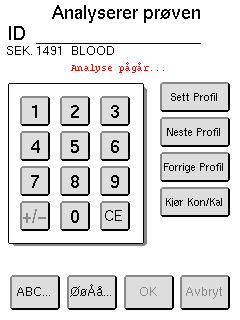 Steg Skjermbilde for prøveoppsug 5 Figur 5.11 Figur 5.12 Instrumentet går nå over til skjermbildet for prøveanalyse. 6 7 8 9 10 Figur 5.13 Figur 5.