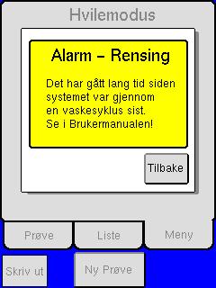 Kontroller metode for riktig nedstengingsprosedyre for instrumentet. Systemet ble slått av manuelt når systemet var tomt for reagenser.