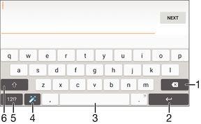 Slik skriver du inn tekst Skjermtastatur Du kan skrive inn tekst med det skjermbaserte QWERTY-tastaturet ved å ta hurtig på hver enkelt bokstav, eller du kan bruke funksjonen Dra og skriv og skyve