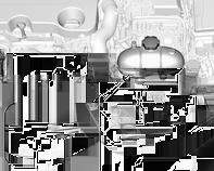Når kjølesystemet er kaldt, skal kjølevæskenivået ligge over påfyllingsmerket. Etterfyll hvis nivået er lavt. Avhengig av motoren kan plasseringen av kjølevæskebeholderen være forskjellig.