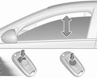 36 Nøkler, dører og vinduer Trykk på V for å deaktivere de elektriske bakvinduene, lysdioden lyser. For å aktivere dem, trykk på V igjen.