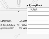 92 Instrumenter og betjeningselementer Høynivå instrumentgruppe Turteller Drivstoffmåler Velg Info side på hovedmenyen.