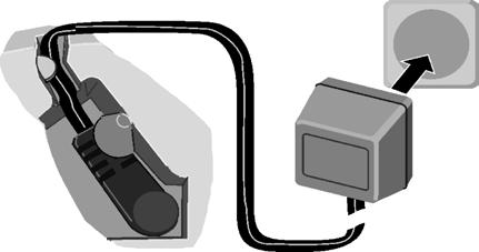 Ta basetelefonen bruk Stkkontakt Kabelkanal Undersden av basetelefonen (forstørret utsntt) 2. Nettadapter med nettlednng 3.