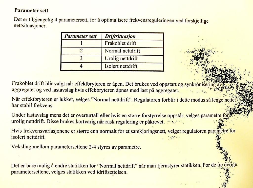 Vedlegg 4 Informasjon om regulatorparametre