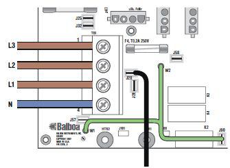 NB! Kutt i reflectixen for å komme inn til elektronikken Figur : Hvit lask Blå lask FAS 230V 6A/20A/25A/32A IT Viktig: Hvit lask mellom J26 og J32