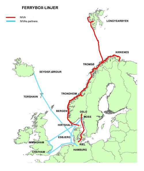 Latitude Prøvetagning havforsuring Foreslått stasjonsfrekvens er 3-4 ganger per år for 2010: 3 i Skagerrak ned vannsøylemålinger og 3-4 overflatesnitt Faste snitt,