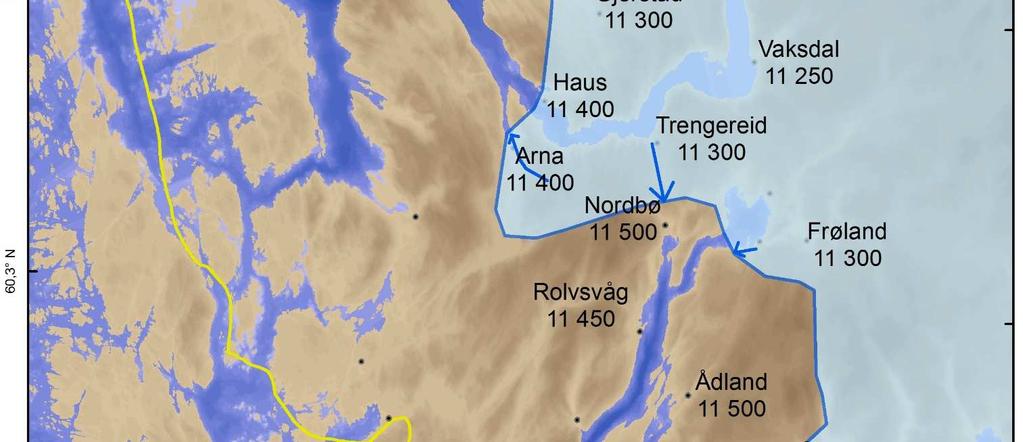 Rekonstruksjon av fronten ved 11 400 kal