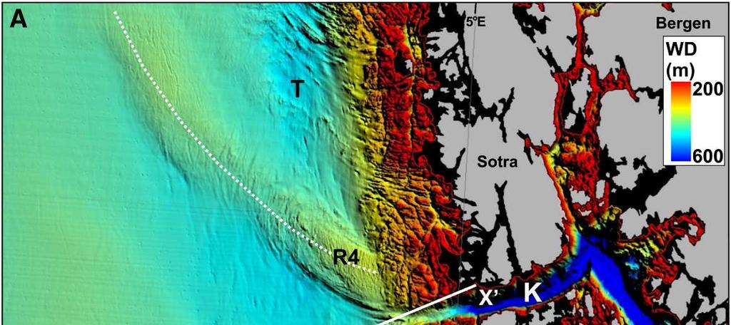 Kapittel 2 Geologisk og glasial historie overgangssonen mellom krystallinske og sedimentære bergarter, der isen fra fjordene møter Norskerenna.