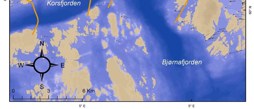 Stripene går i en halvsirkel