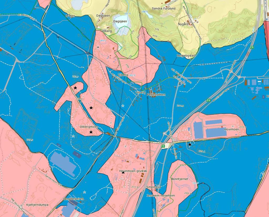 12 3.2 Vilberg grusressurs 3.2.1 Omtale av ressursens størrelse og kvalitet Sand- og grusforekomster kan ha stor verdi som byggeråstoff, avhengig av massenes kornstørrelsesfordeling, bergartssammensetning og mineralinnhold.