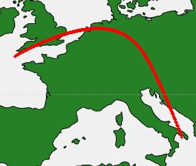 3) For å finne signalets skjæring med det tenkte ionosfæreskallet ble det først beregnet satellittkoordinater med programvare utviklet av studenten selv.