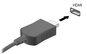 Koble til en HDMI-enhet Datamaskinen har en HDMI-port (High Definition Multimedia Interface).