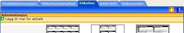 19 Etiketter Etikett-modulen vises som fane når man klikker på kjemikalienavnet i en lokasjon. Her kan man velge mellom 4 forskjellige etikett-størrelser eller etikett på rull.
