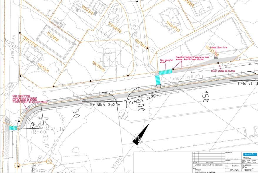 DETALJREGULERING FOR GANG- OG SYKKELVEI LANGS INDUSTRIVEIEN 5BESKRIVELSE AV PLANFORSLAGET SANDEFJORD KOMMMUNE 9 Figur 3 - Normalprofil ny gang-/sykkelvei 5.