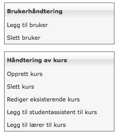 6.3.4 Admindel ( /admin ) Posisjon: /admin/ Mål: Gi administrator verktøy for å gjøre enkle inngrep som går raskere enn å gjøre inngrep direkte i databasen.