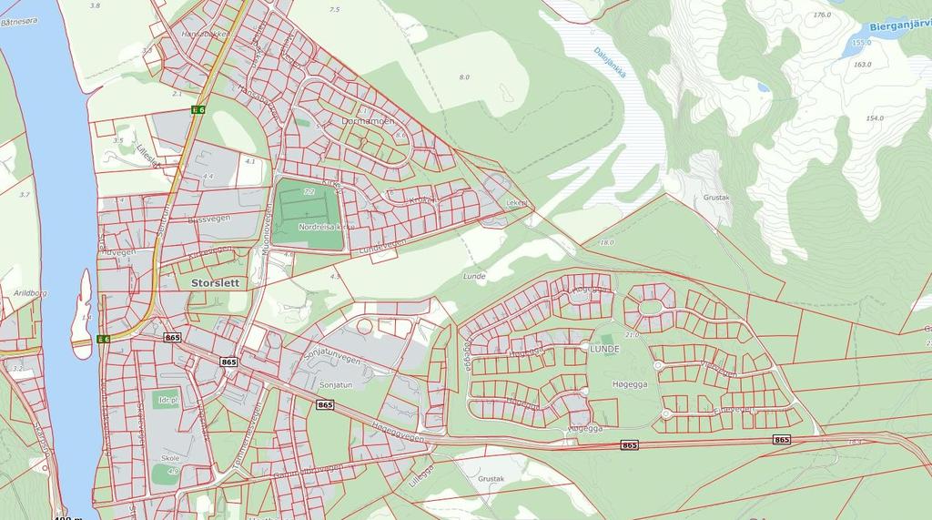 4.. Trafikkforhold 4... Kjøreadkomst og vegsystem til plaområdet Vegadkomst til området er Ludefjellvege fra FV865 Vegsystemet ie plaområdet er boligvege med avkjørig fra Ludefjellvege.