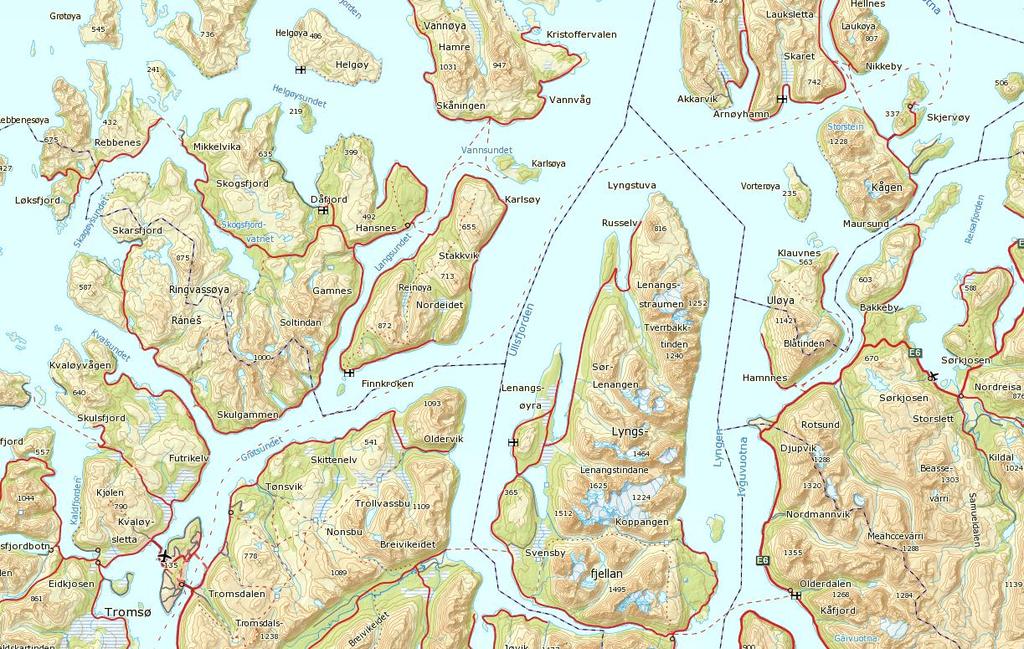 Skredfarekartleggig Høgegga øst Nordreisa Igeiørgeologisk rådgivig multicosult.o W Nordreisa Høgegga øst boligfelt Figur. Omtretlig plasserig av plaområde.