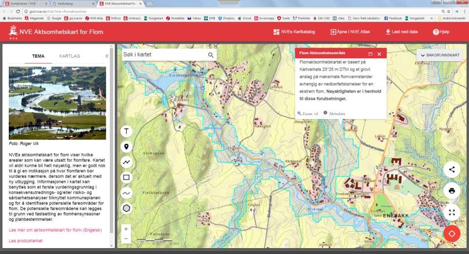 Aktsomhetskart for flom Landsdekkende Godt nok på