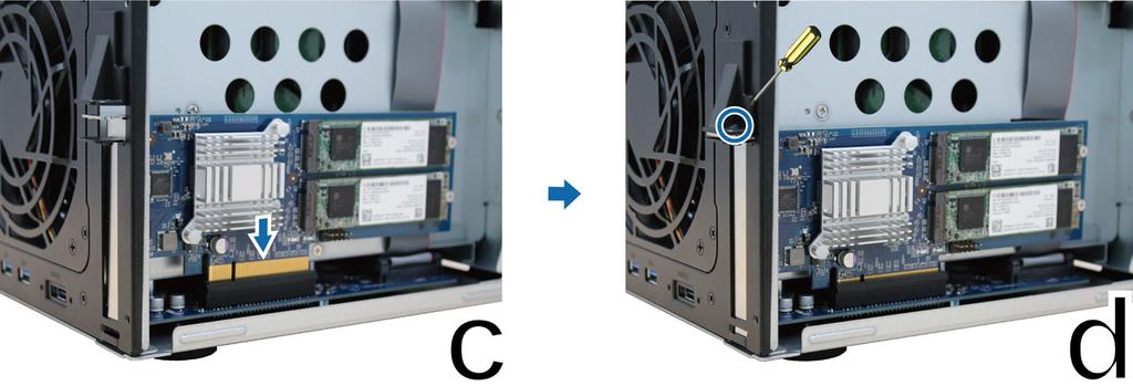 4 Installere M2D17-adapterkortet: a Fjern skruen som