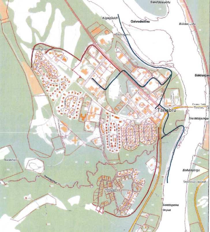 Kart 11. Tilførselsløyper merket i rødt som er utredet i denne forskriftsrevisjonen.