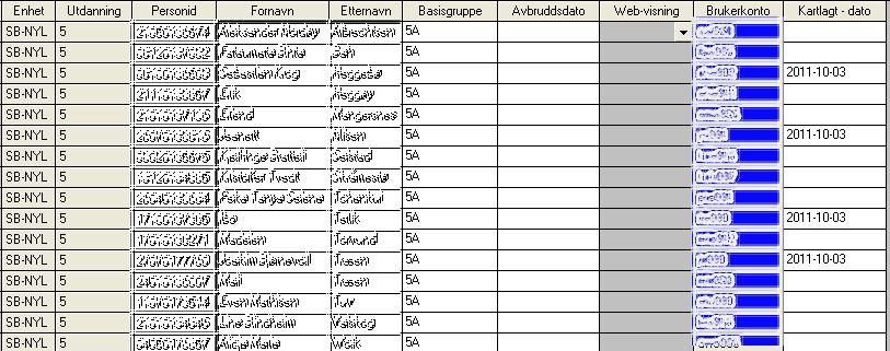 skal datoen for siste kartlegging registres i Extens.