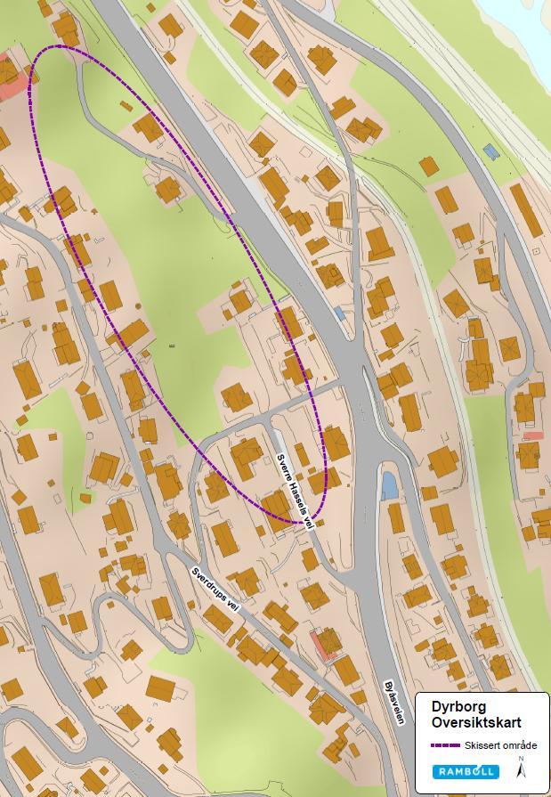 2. DAGENS SITUASJON 2.1 Veger og trafikkmengde Planområdet ligger vest for Byåsveien med adkomst via Sverre Hassels vei. Gangavstanden fra planområdet til sentrum er ca. 2 km.