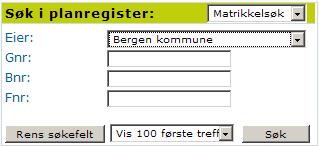 4.2.2 Avansert søk For å gjøre et avansert søk i planarkivet velger du først eierkommune, og deretter "Avansert søk" fra nedtrekksmenyen øverst til venstre. Du kan nå søke etter flere kriterier.