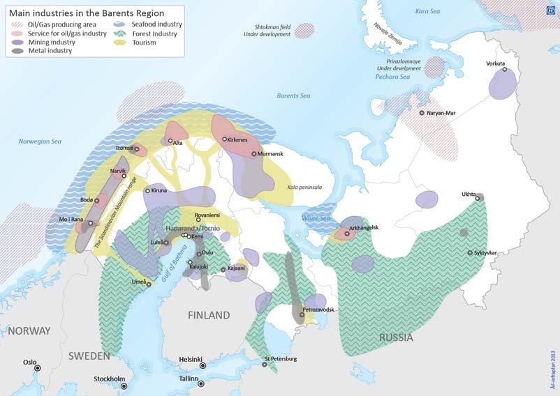 Nord-Norge er en del av Barentsregionen Økende internasjonal og nasjonal fokus Naturressurser (olje, gass, gruve/ mineraler) Fiske/oppdrett Reiseliv Store investeringer