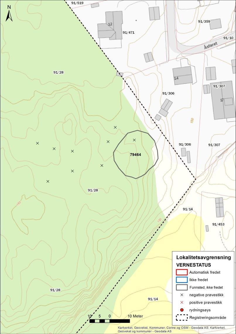 Kart 3: Området med tidligere registrert funnsted av flint id 79464 Automatisk fredete kulturminner i nærheten av planområdet På Durud (gbnr.